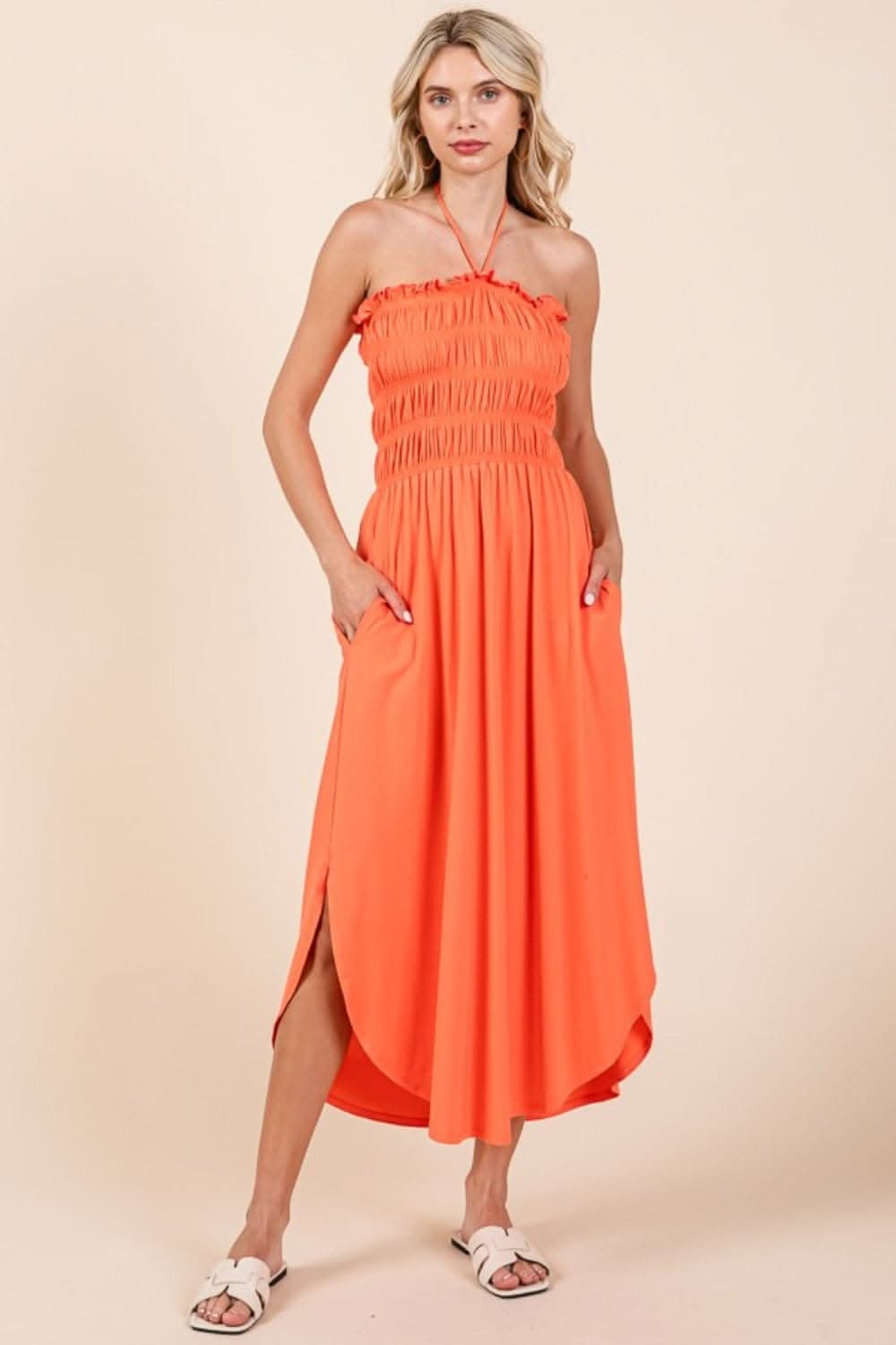 Culture Code shirred dress with pockets - Love Salve